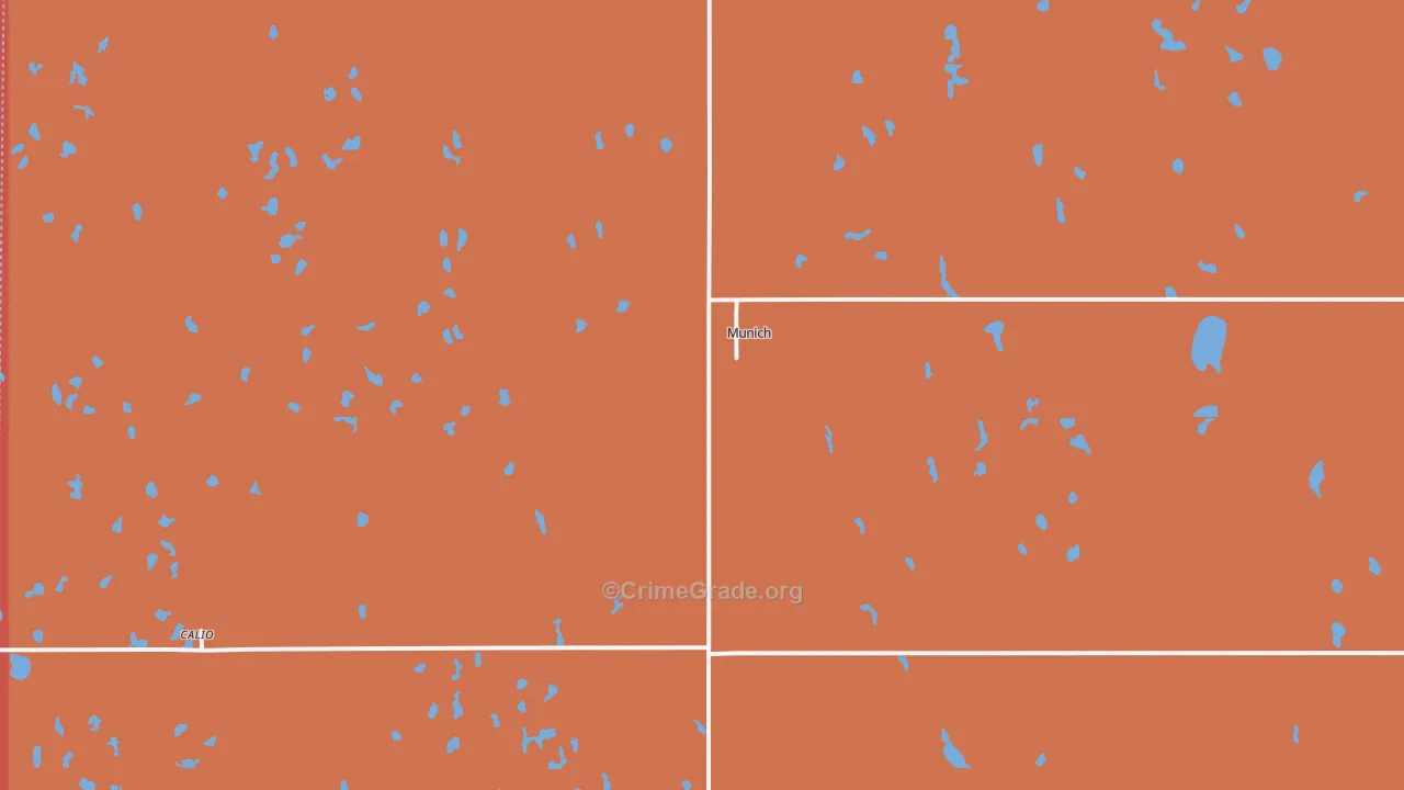 Munich, ND Map of Robbery Rates