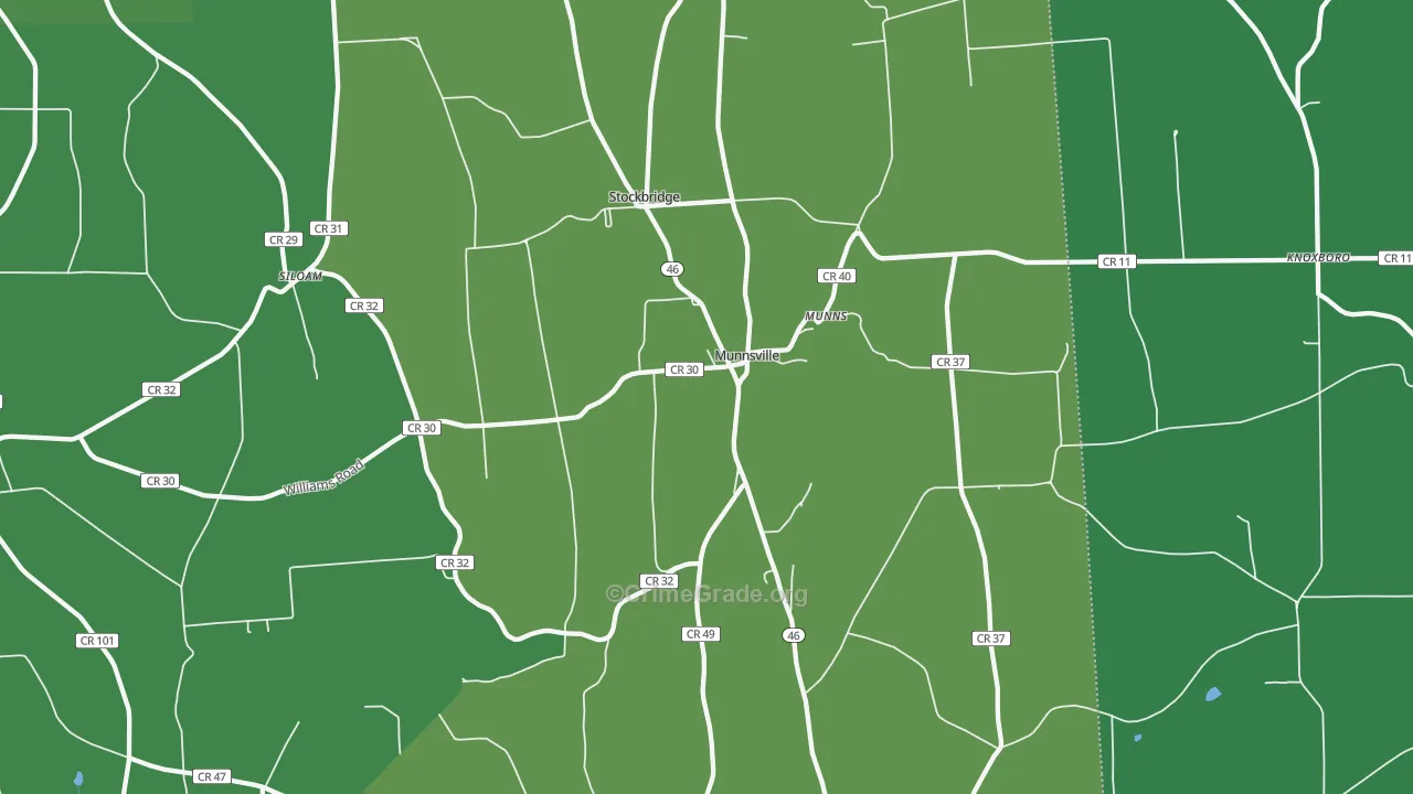 Munnsville, NY Map of Robbery Rates