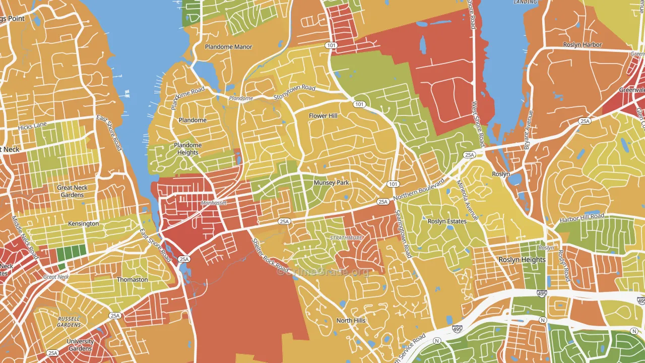 Munsey Park, NY Map of Robbery Rates