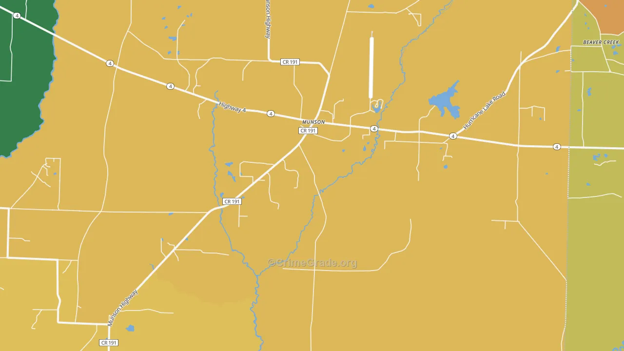 Munson, FL Map of Robbery Rates