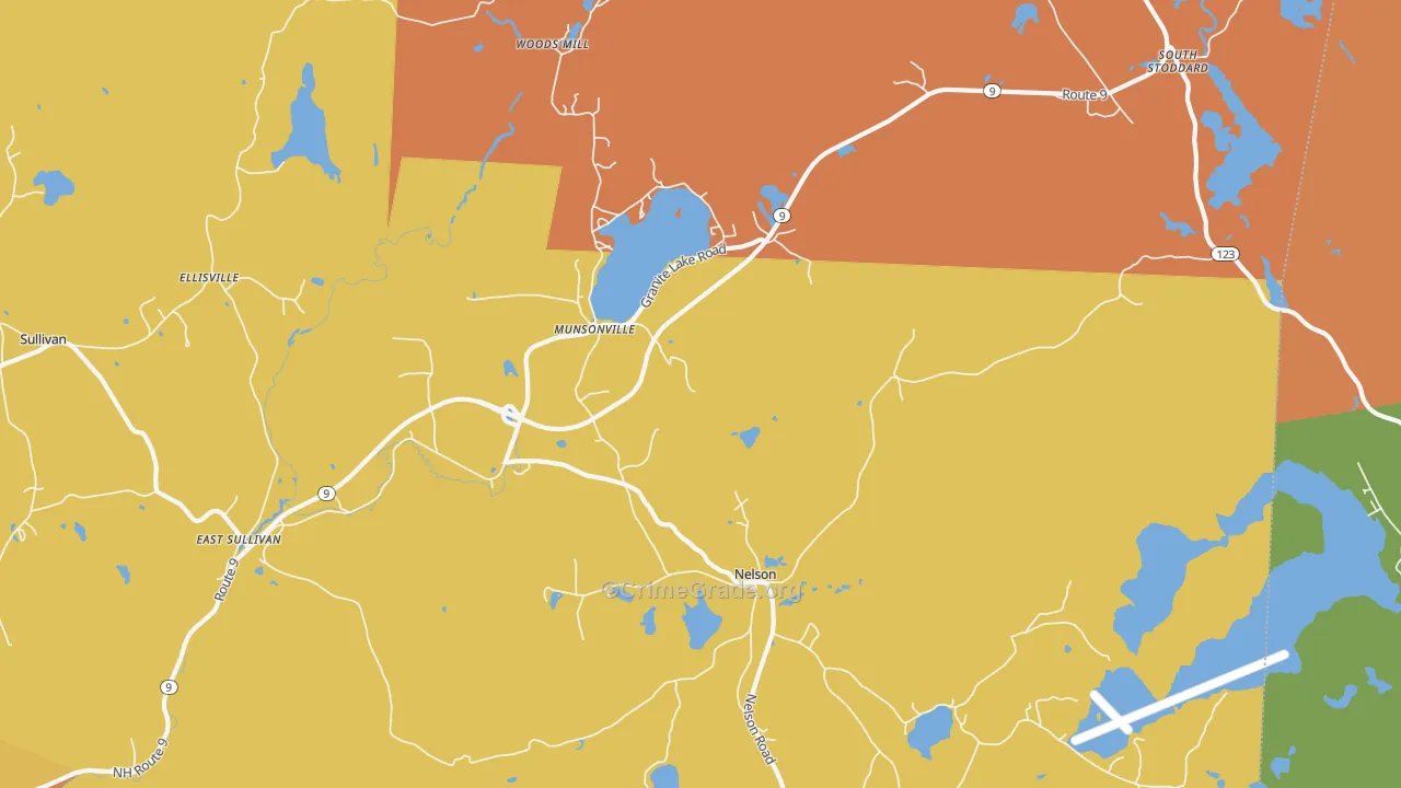 Munsonville, NH Map of Robbery Rates