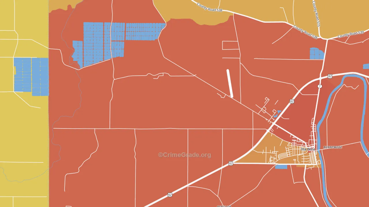 Murdock Crossing, MS Map of Robbery Rates