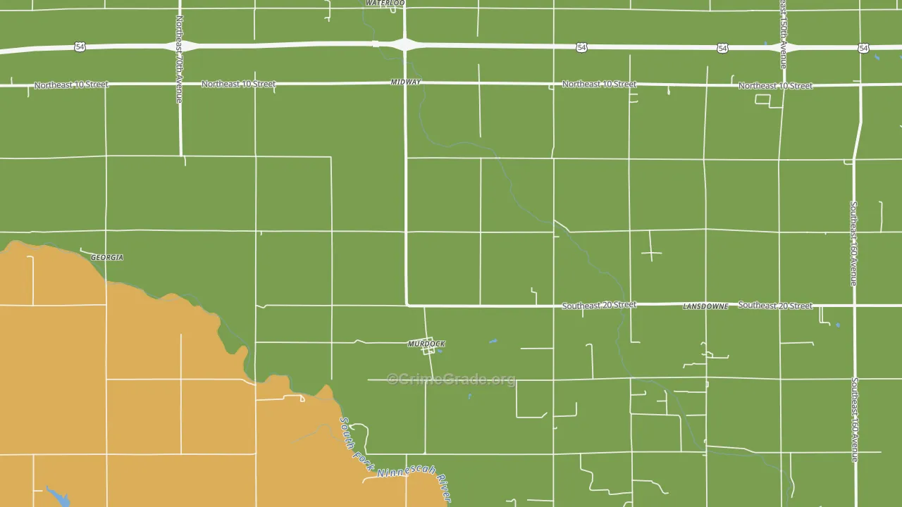Murdock, KS Map of Robbery Rates