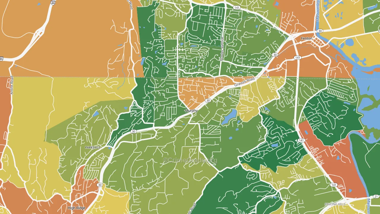 Murphy, MO Map of Robbery Rates