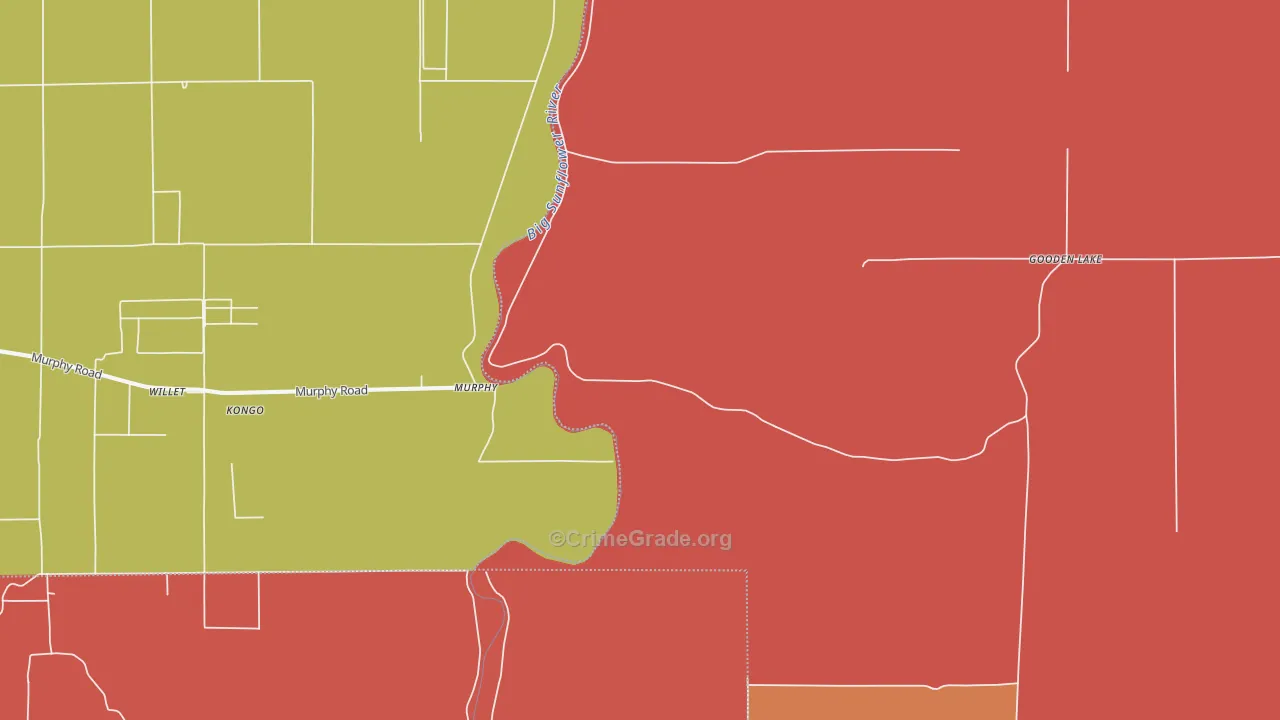 Murphy, MS Map of Robbery Rates