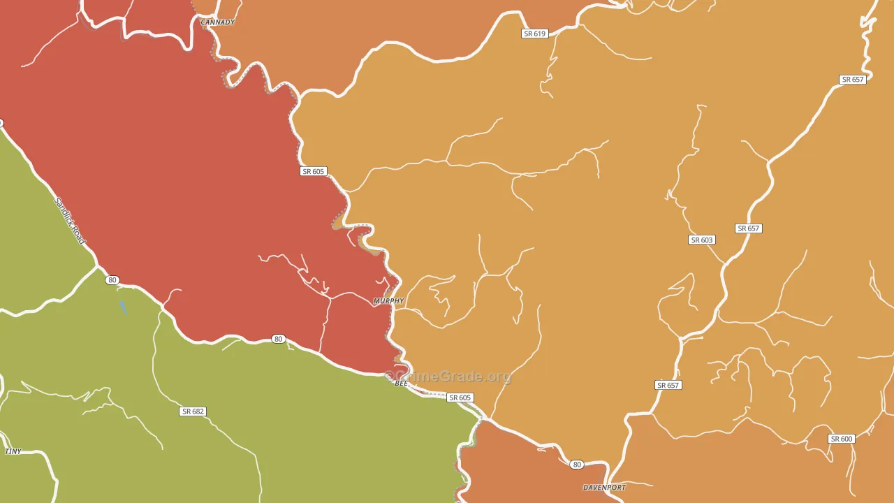 Murphy, VA Map of Robbery Rates