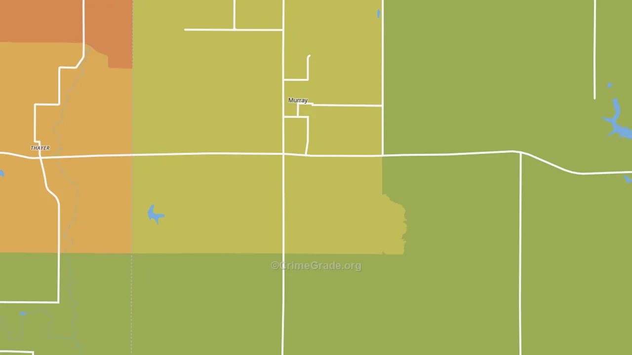 Murray, IA Map of Robbery Rates