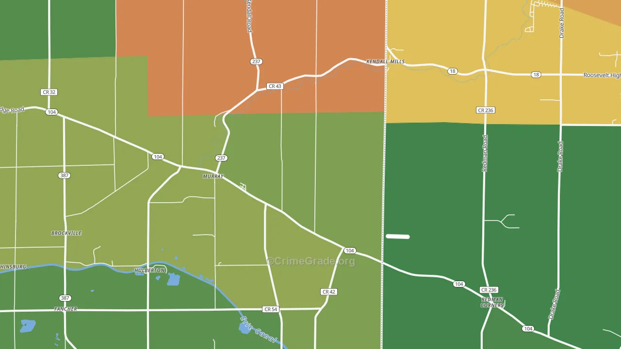Murray, NY Map of Robbery Rates