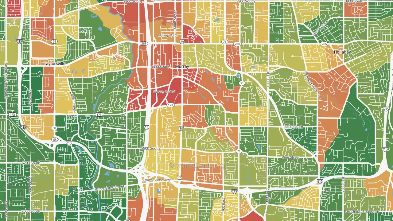 Murray, UT Map of Robbery Rates