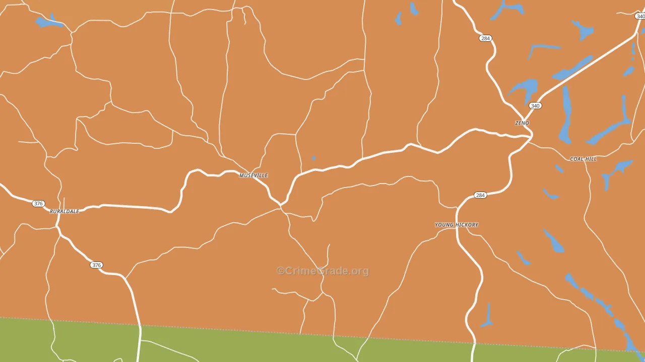 Museville, OH Map of Robbery Rates