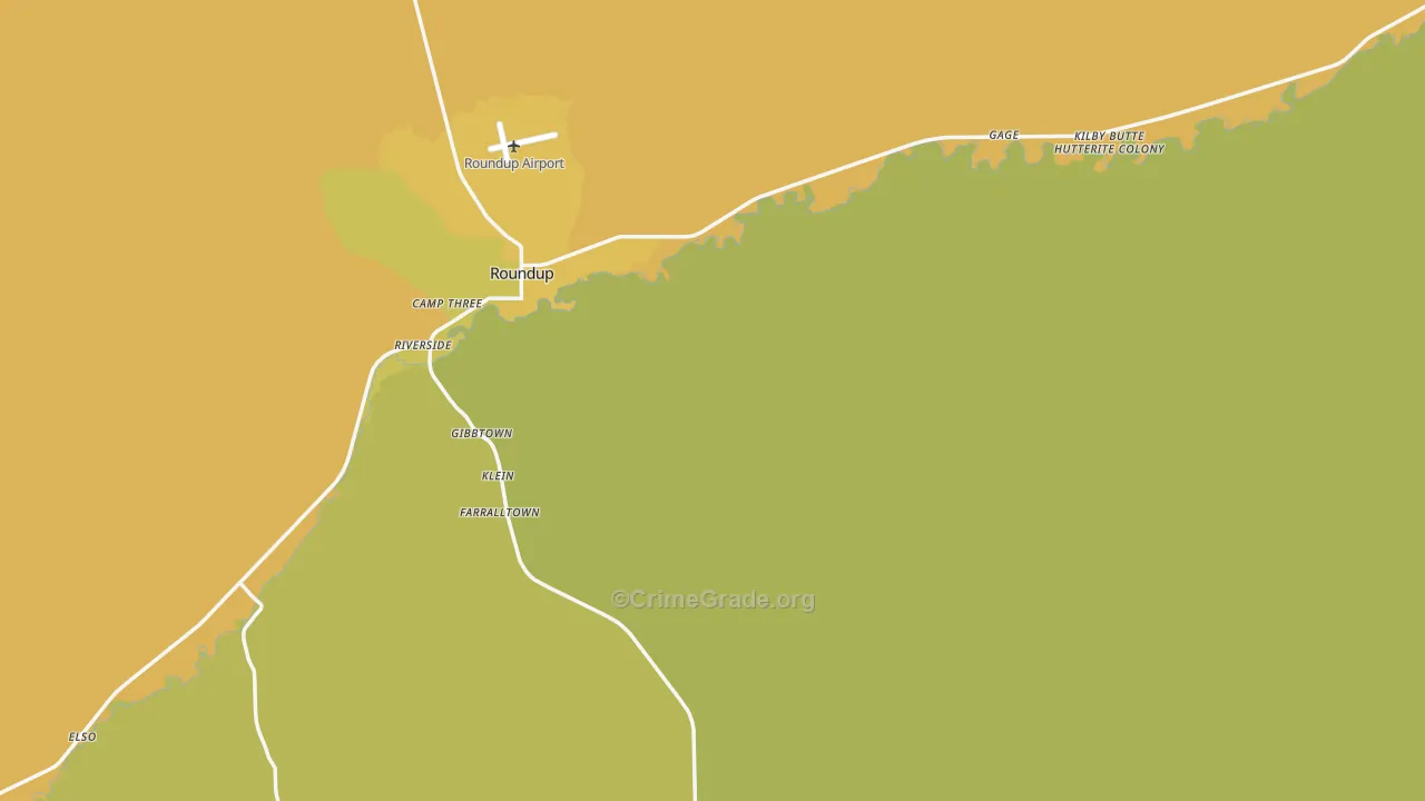 Musselshell County, MT Map of Robbery Rates