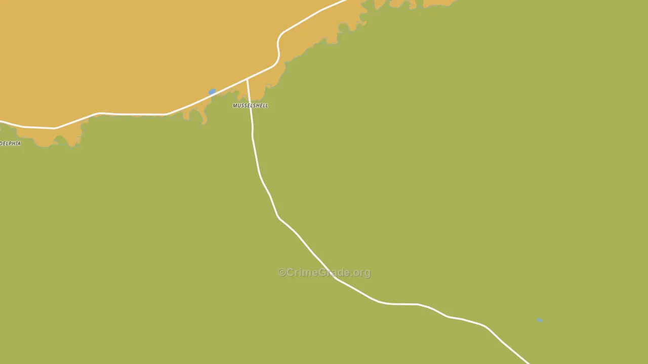 Musselshell, MT Map of Robbery Rates