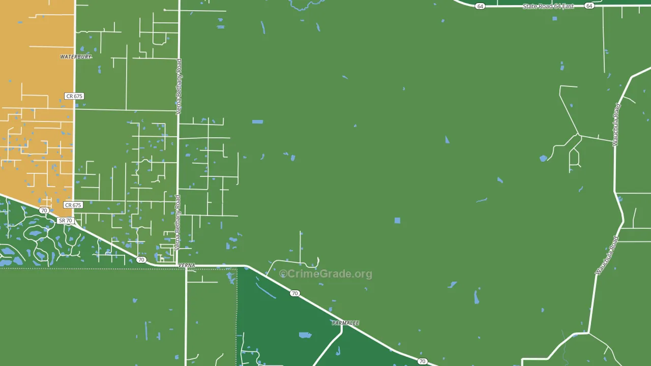 Myakka City, FL Map of Robbery Rates