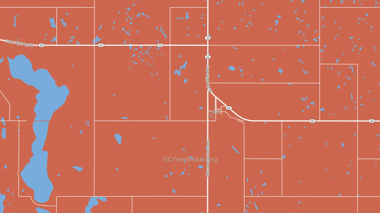 Mylo, ND Map of Robbery Rates