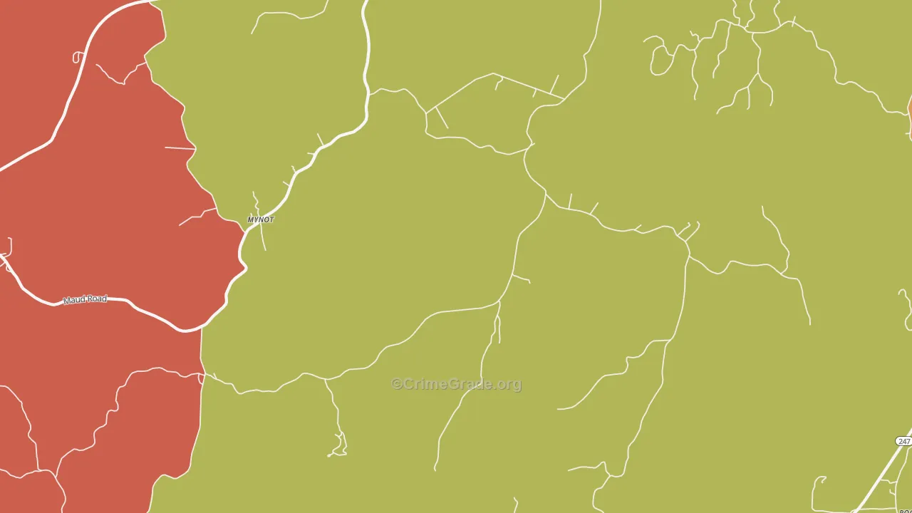 Mynot, AL Map of Robbery Rates