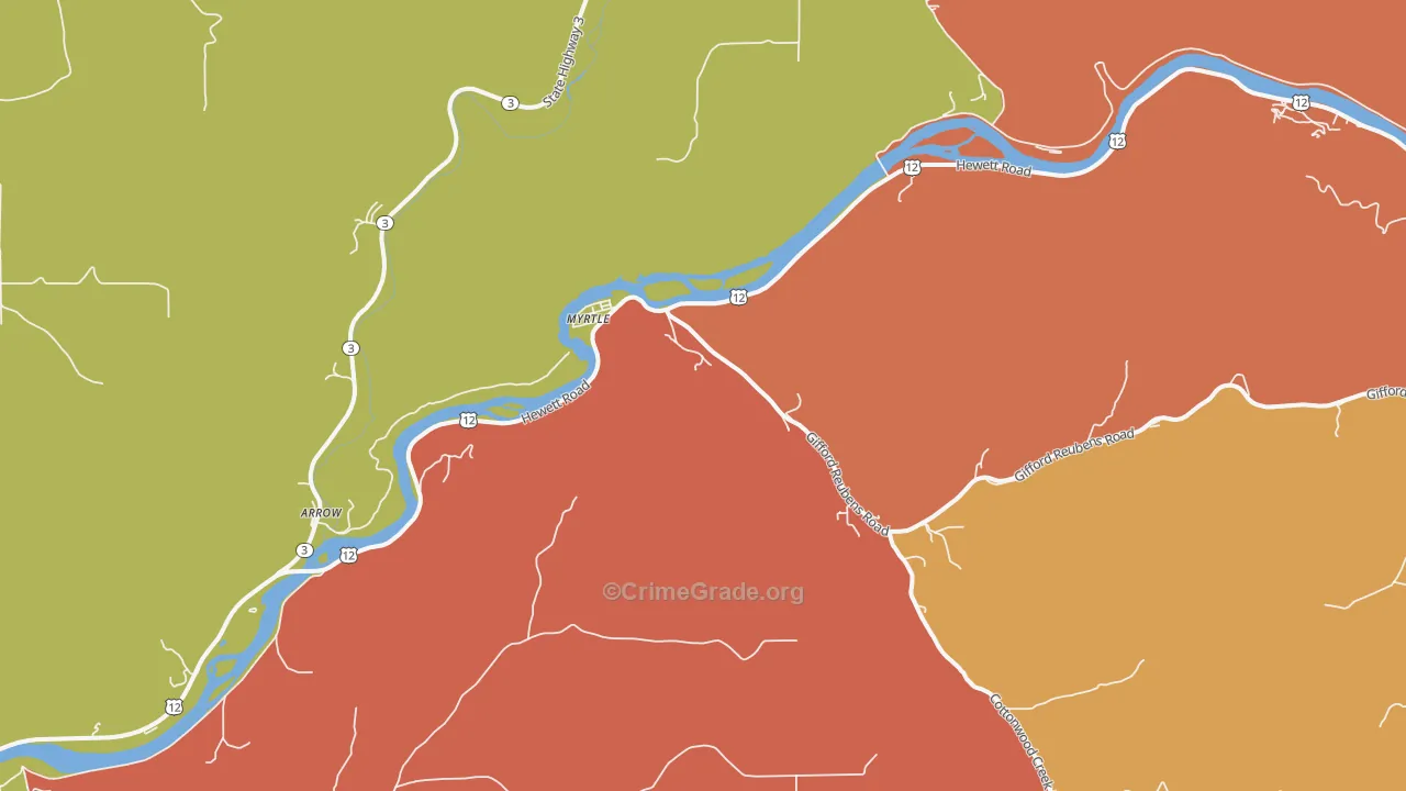Myrtle, ID Map of Robbery Rates