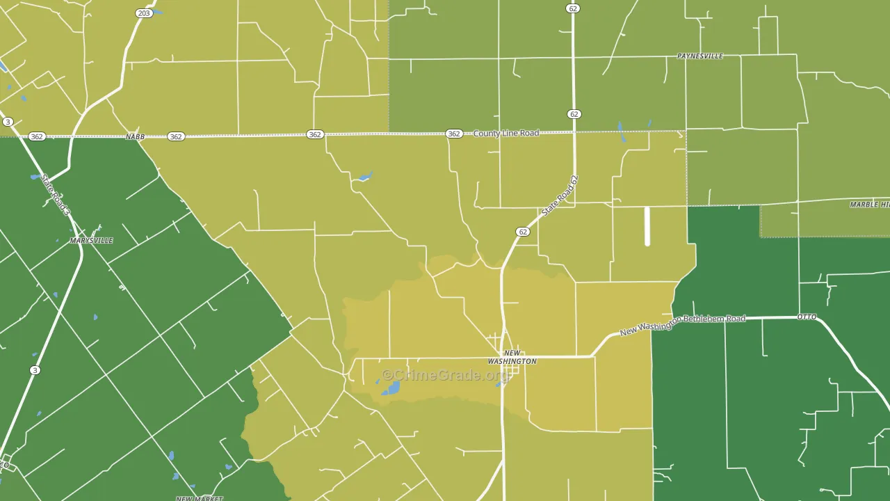Nabb, IN Map of Robbery Rates