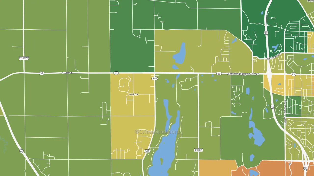 Nabob, WI Map of Robbery Rates