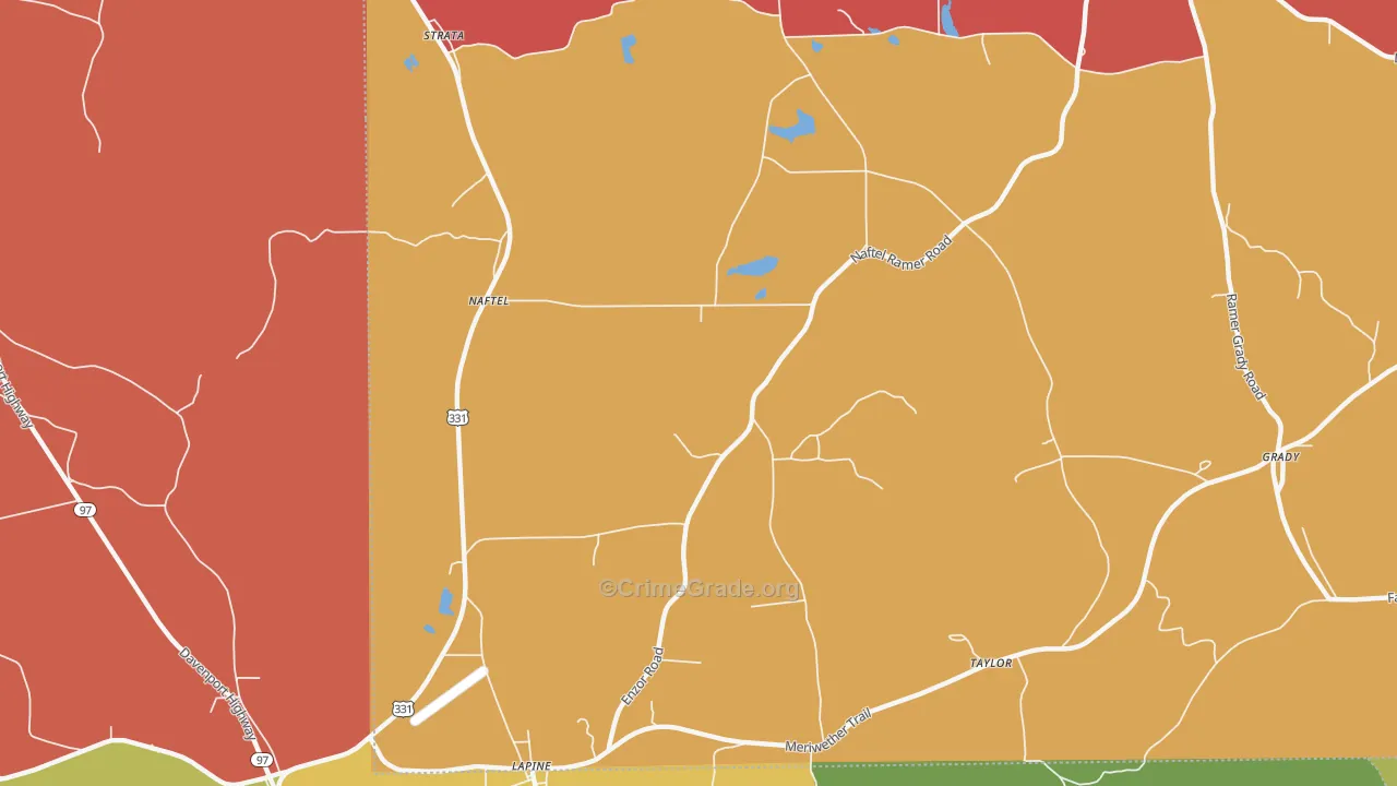 Naftel, AL Map of Robbery Rates