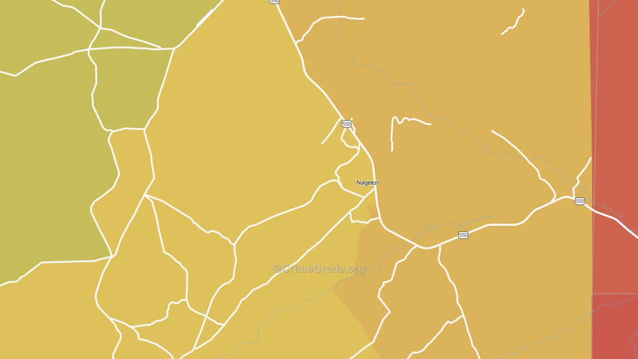 Nageezi, NM Map of Robbery Rates