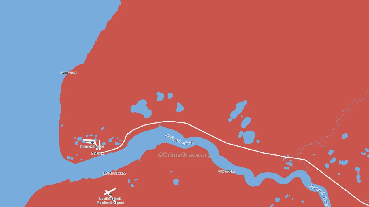 Naknek, AK Map of Robbery Rates