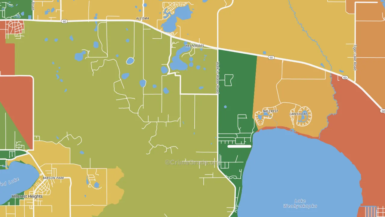 Nalcrest, FL Map of Robbery Rates
