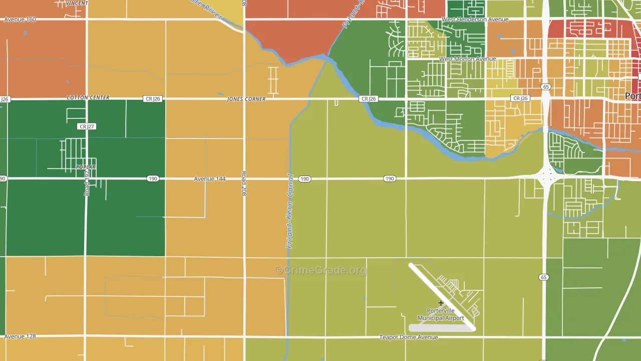 Nanceville, CA Map of Robbery Rates