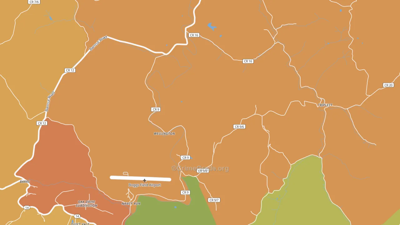 Nancy Run, WV Map of Robbery Rates