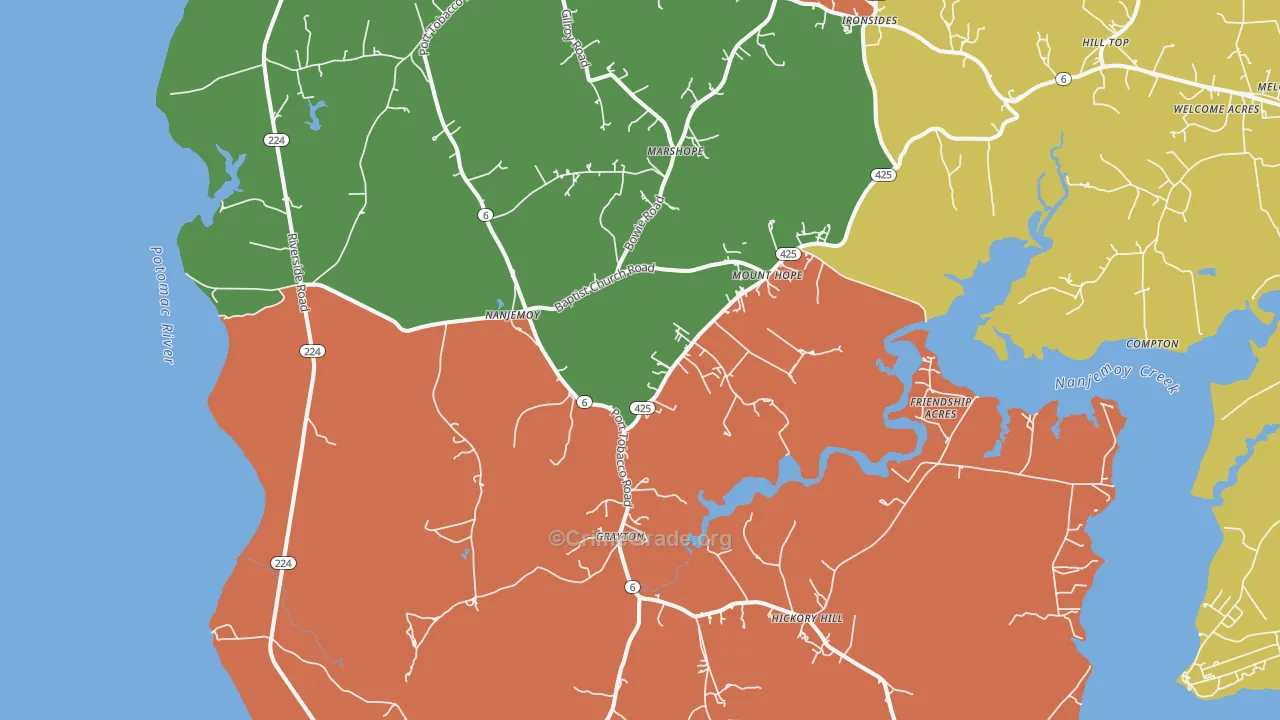 Nanjemoy, MD Map of Robbery Rates