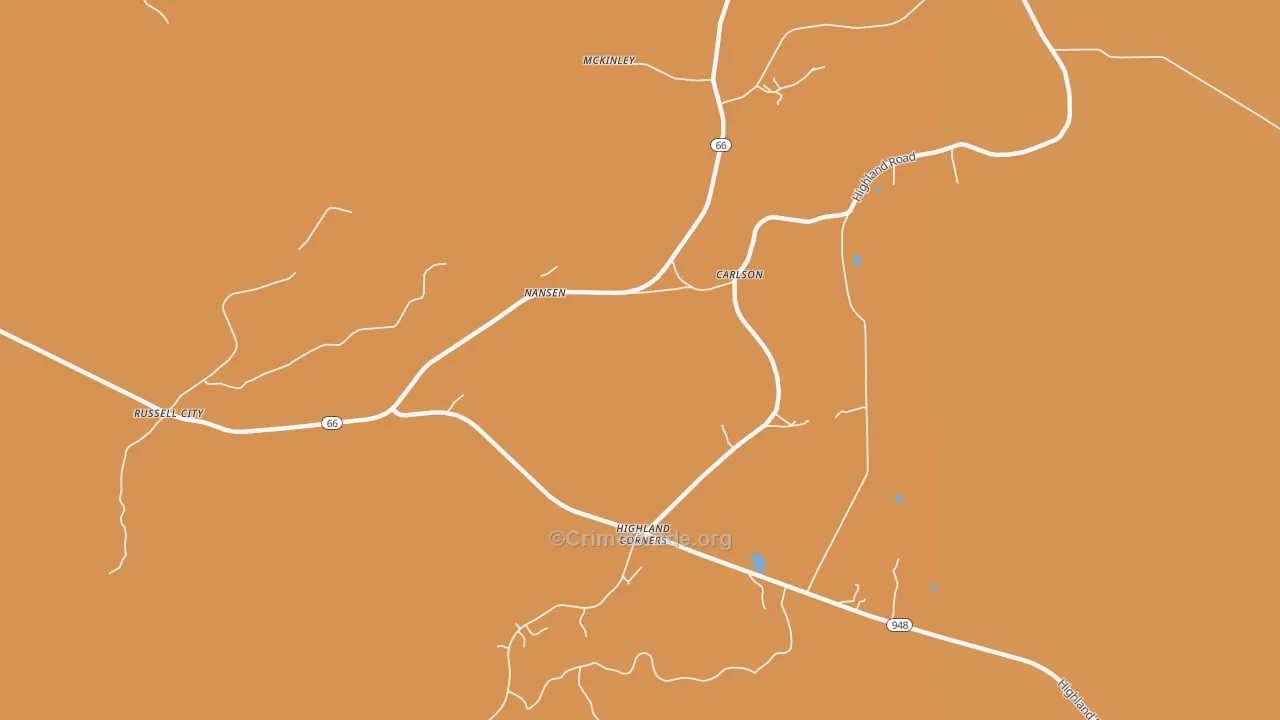Nansen, PA Map of Robbery Rates