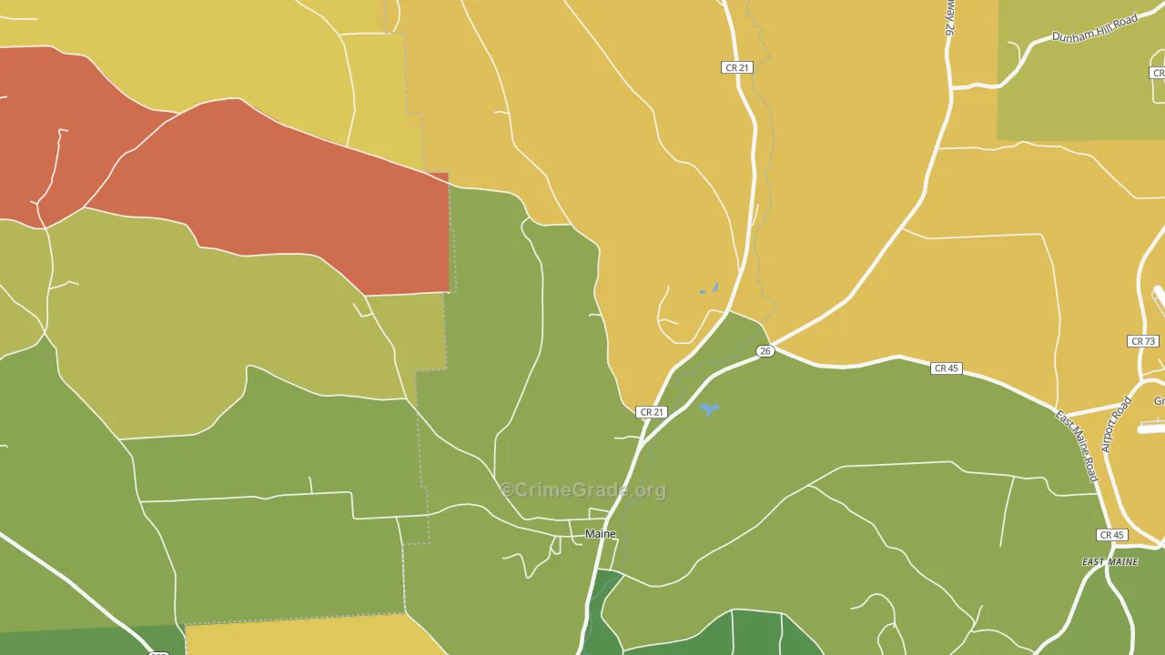 Nanticoke, NY Map of Robbery Rates