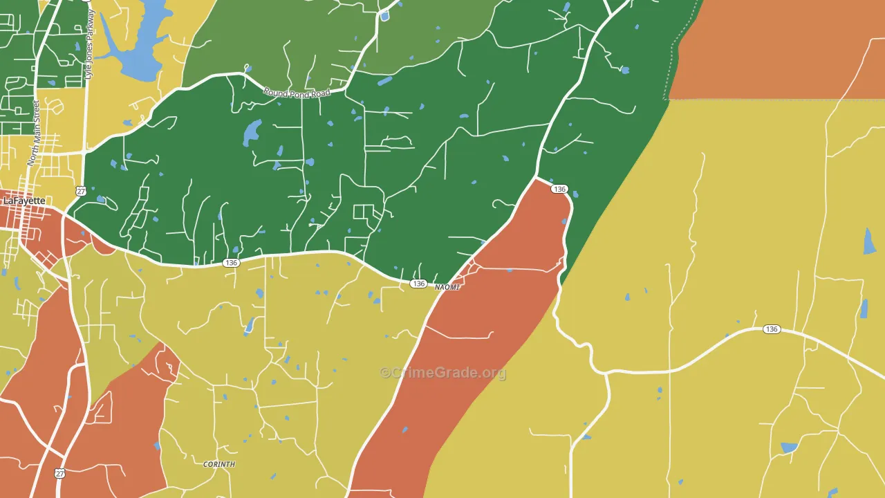 Naomi, GA Map of Robbery Rates