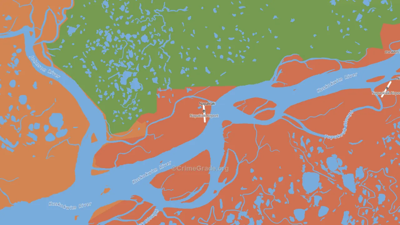 Napakiak, AK Map of Robbery Rates