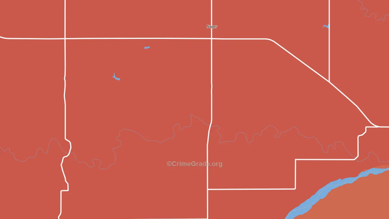 Naper, NE Map of Robbery Rates