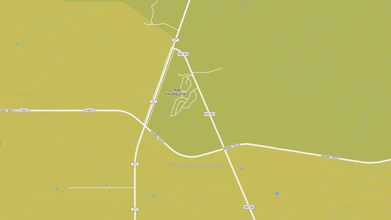 Napi Headquarters, NM Map of Robbery Rates
