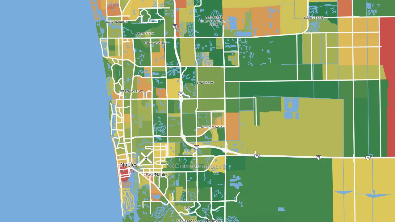 Naples, FL Map of Robbery Rates