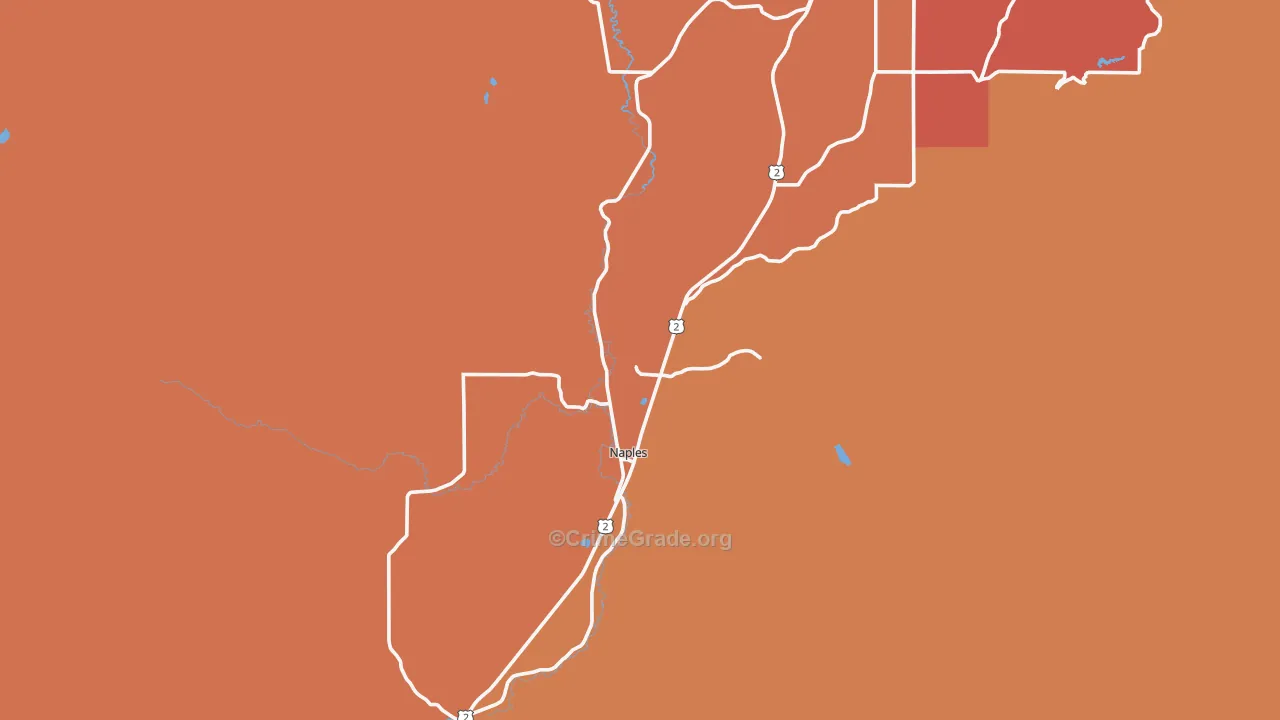 Naples, ID Map of Robbery Rates