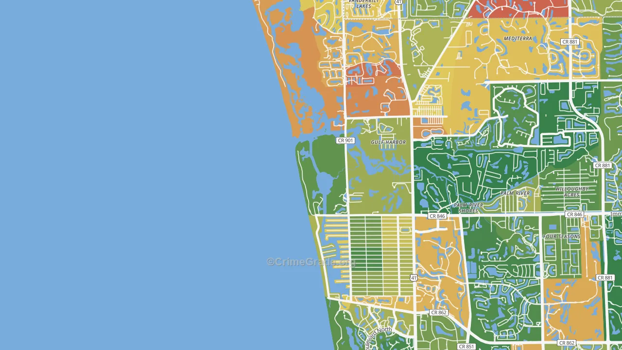 Naples Park, FL Map of Robbery Rates