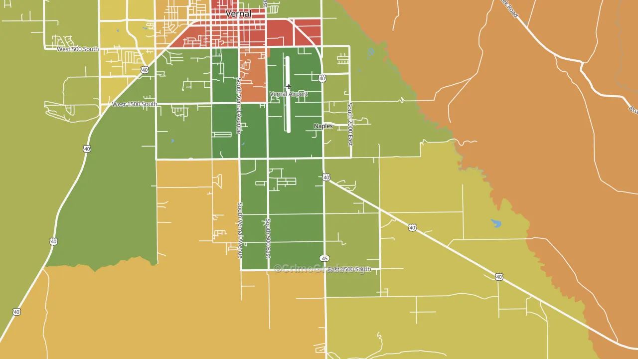 Naples, UT Map of Robbery Rates