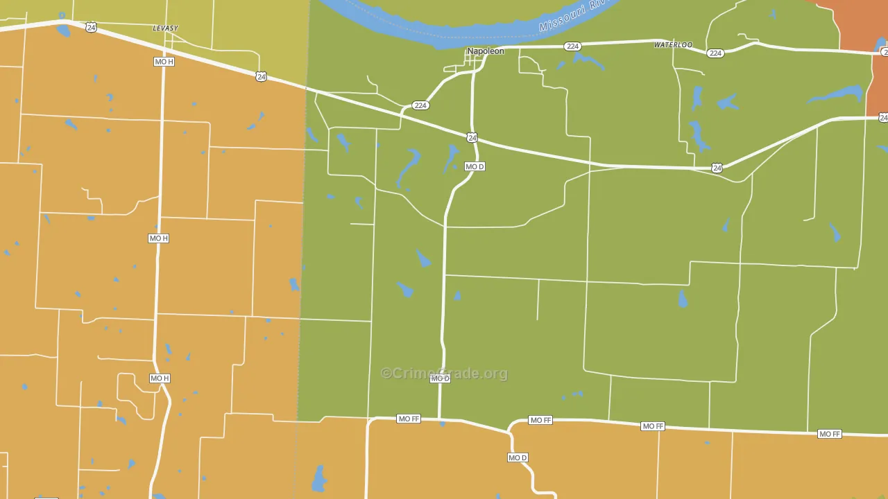 Napoleon, MO Map of Robbery Rates