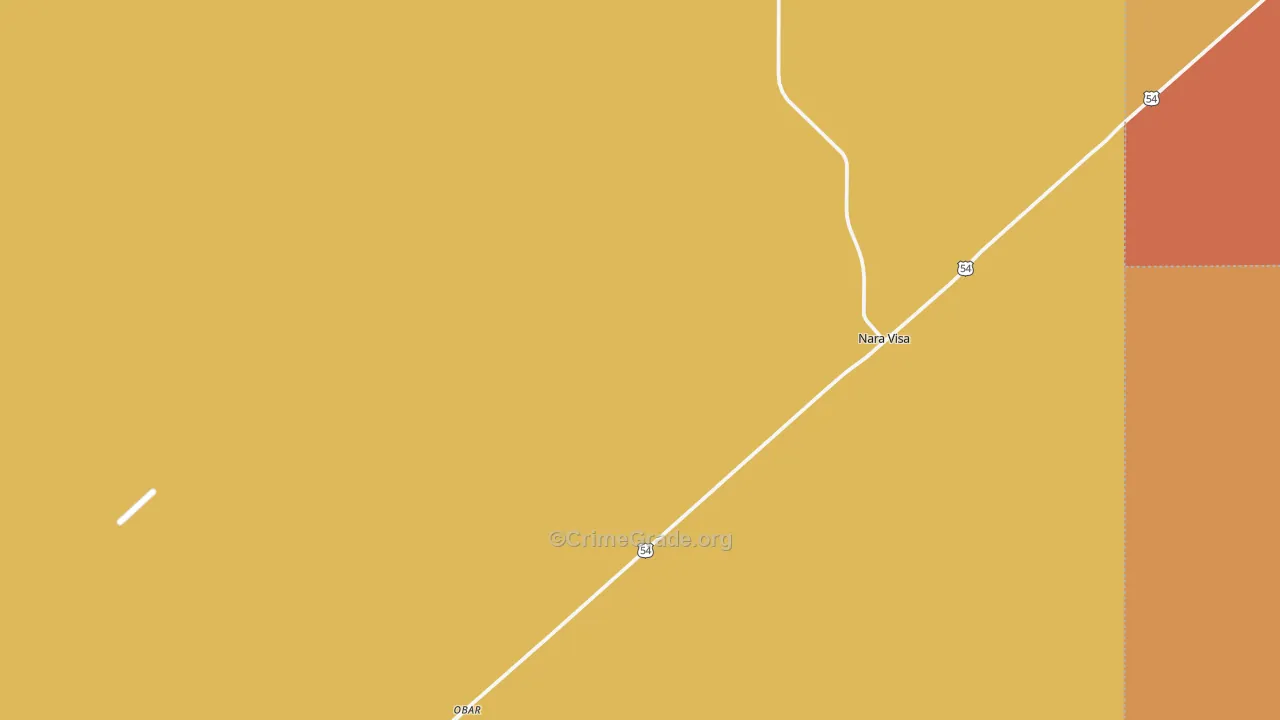 Nara Visa, NM Map of Robbery Rates