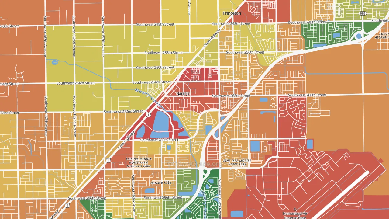 Naranja, FL Map of Robbery Rates