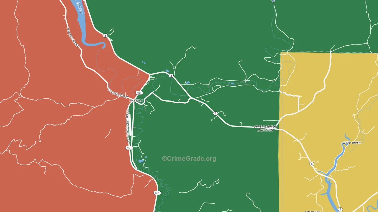 Naselle, WA Map of Robbery Rates