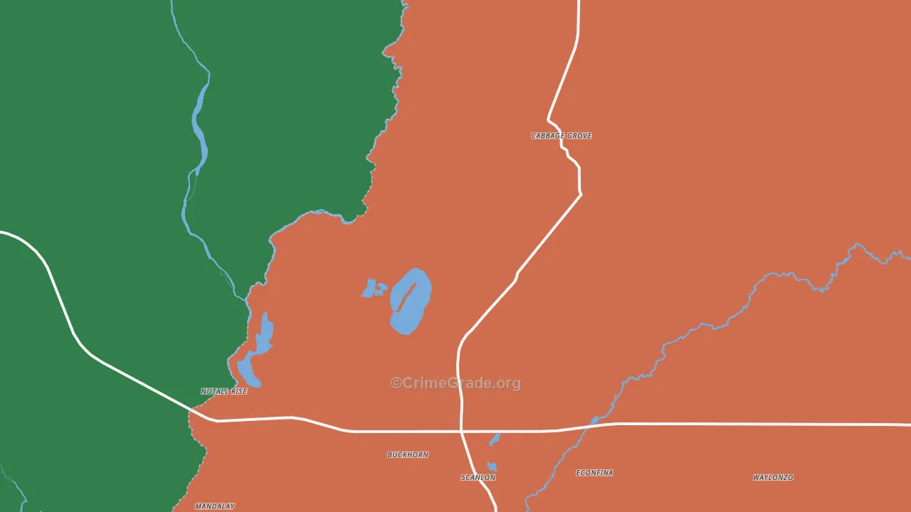 Nash, FL Map of Robbery Rates
