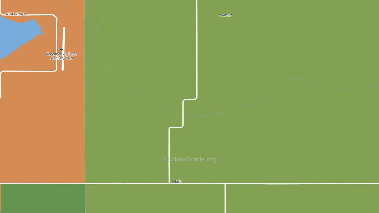 Nash, OK Map of Robbery Rates