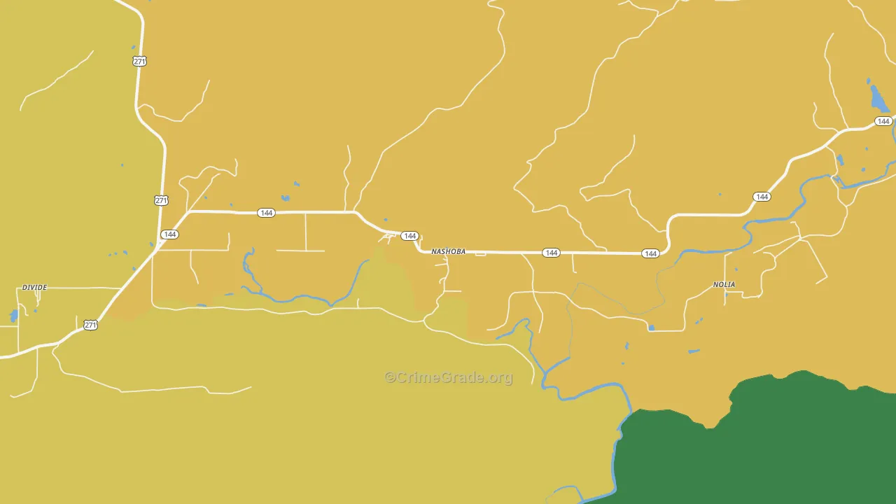 Nashoba, OK Map of Robbery Rates