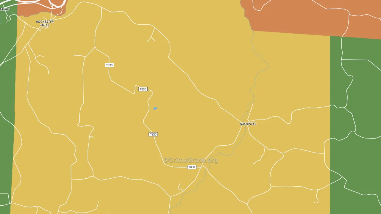 Nashville, PA Map of Robbery Rates