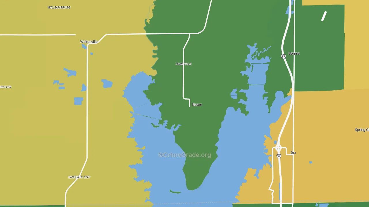 Nason, IL Map of Robbery Rates