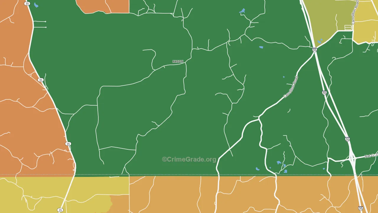 Nason, MS Map of Robbery Rates