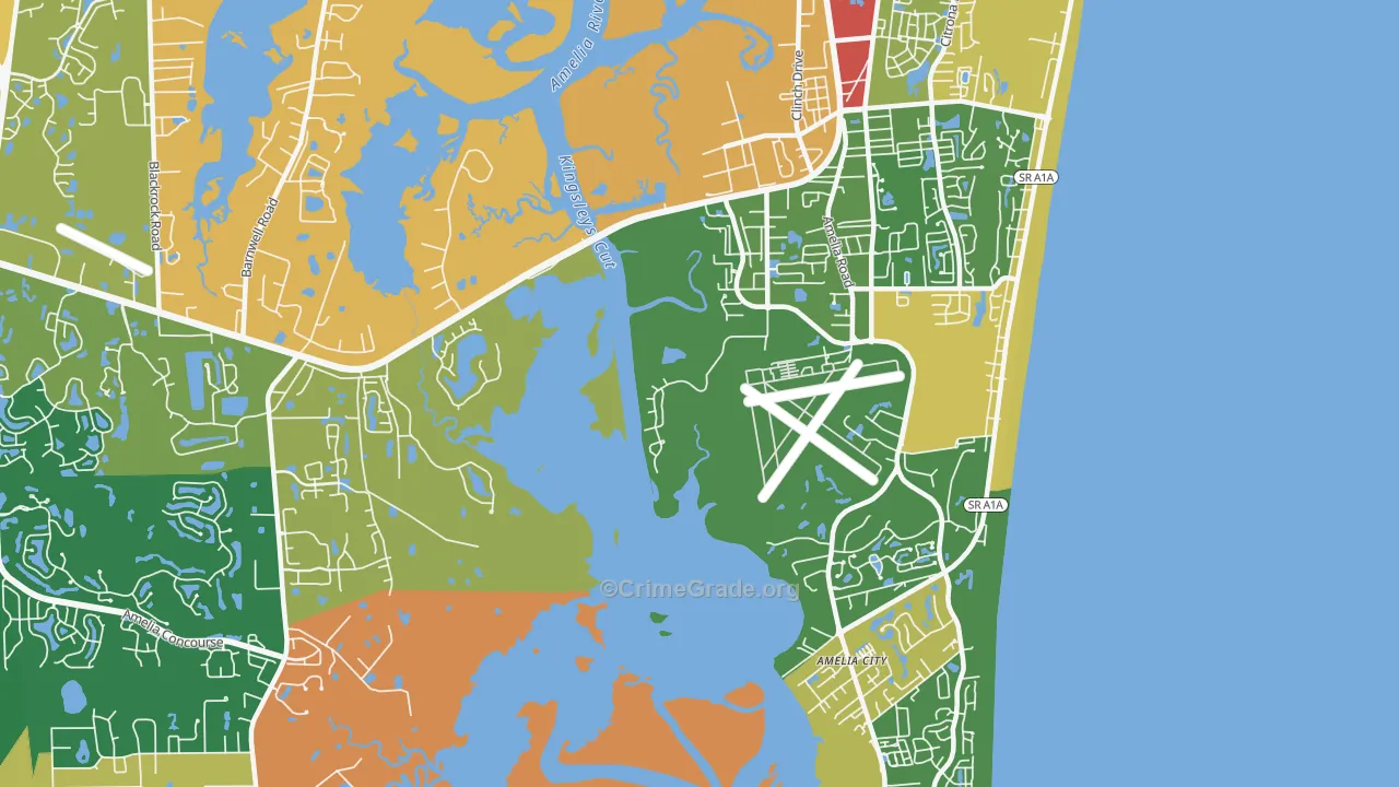 Nassau Village, FL Map of Robbery Rates